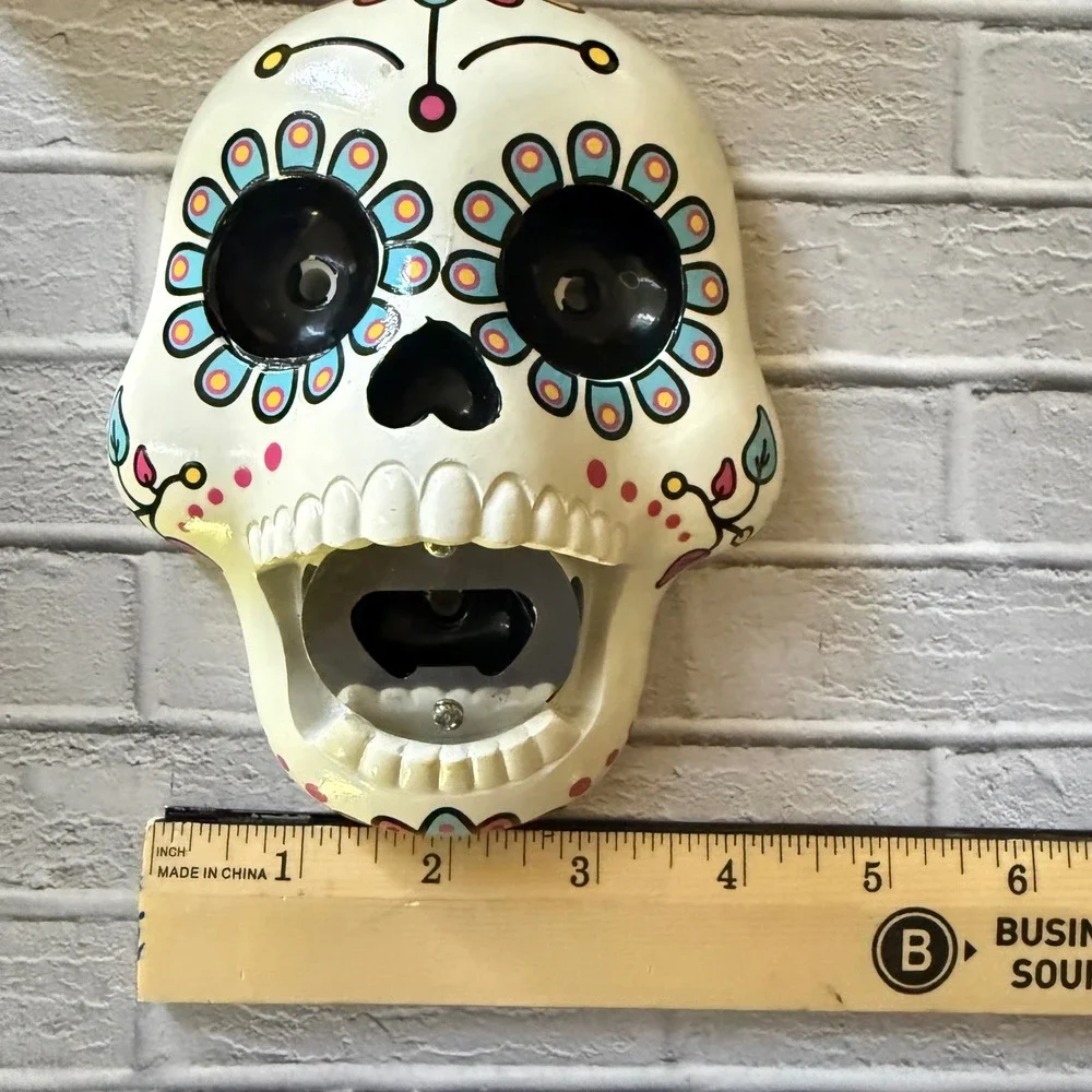 BigMouth Inc Sugar Skull Bottle Opener Wall Mounted BMBO-0001 Day of the Dead